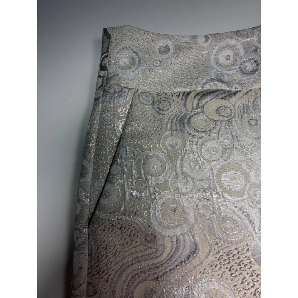 Banana Republic Silver Metallic Jacquard Mini Skirt Swirl Brocade 6 Fall 2011